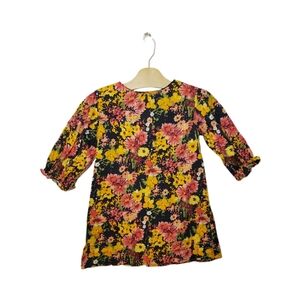 Zara Size 6 Girls Floral Puff Sleeve Tunic Mini Dress